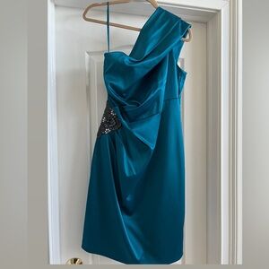 Eliza J Elegant Teal Evening Dress